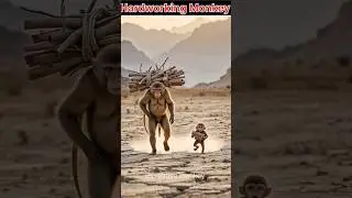 Hardworking Monkey # shorts # ai video # monkey video # ai story #monkey struggle #creative monkey