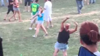 Wind sock dancing at a concert