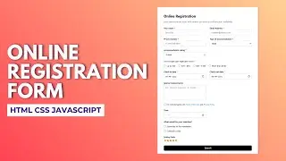 Online Registration Form Using HTML CSS JavaScript | Responsive Form with Validation