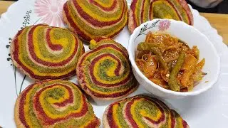Colourful Rainbow🌈 Puri Recipe/आज बनाई हेल्दी एंड टेस्टी पूरी @eramdeliciousfood 