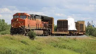 Solo BNSF ET44C4 on Dimensional Load Along CN&rsquo;s Letellier Subdivision! 