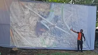 My 300 Inch projector Screen Setup Making & Test With Tonzo LS-418/Borsso BS30 Projector