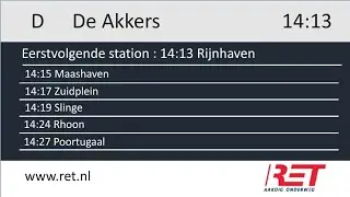 RET Metrolijn D Omroepen Rotterdam Centraal - De Akkers. | Rotterdam.