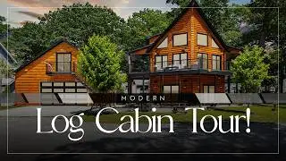 🏡 $700,000 Lakefront Log Cabin Tour | Luxury Home in Prudenville, Michigan | WindowStill