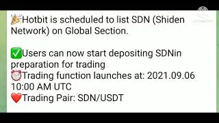 SDN Coin Listing On HOTBIT | Shiden Coin 300% Pump Soon Big change Get 4x 5x Profit Kraken