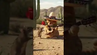 Cat play guitar #cat #catlover #funnycats #shorts #spanishguitar #guitar