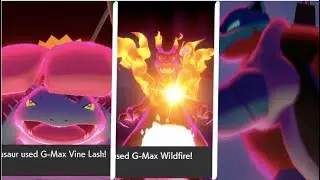 Gigantamax Charizard, Blastoise, and Venusaur (Pokemon Sword DLC)