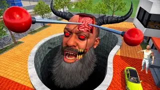 Franklin Giant Devil Head in Deepest Pool 😱 | Indian Bike3D Extreme Horror Challenge |Fight Gameplay