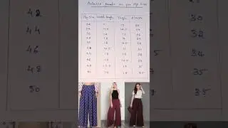 Palazzo pants size chart #youtubeshorts #shorts