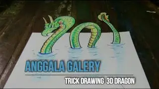 DRAWING TRICK 3D DRAGON PAPER