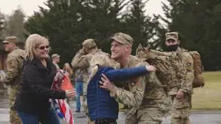 Washington National Guard members from the 3rd Battalion, 161st Infantry Regiment return home