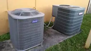 2006 and 2014 carrier and goodman air conditioners running (dual zone)