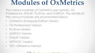 Oxmetrics Assignment Help Services on MyAssignmenthelp.com