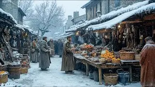 A Peaceful Medieval Market in Deep Winter | Celtic Celtic Music & Relaxing Winter Ambience