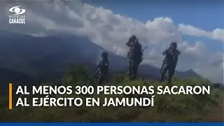 Asonada contra el Ej&eacute;rcito Nacional en Jamund&iacute;, Valle: cientos de personas expulsaron a militares