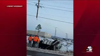 ARDOT truck hits power pole in Fort Smith, Arkansas
