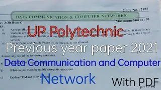 dccn previous year question paper 2021 / diploma / polytechnic 3rd semester CS / IT
