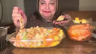 ASMR. SALMON POKE BOWL | SPICY KIMCHI (RELAXING EATING SOUNDS) MUKBANG. #sofreakinggood #fypシ