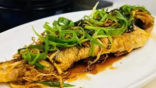 Crispy Fried Fish with Ginger and Soy Sauce in 15 Minutes | Fried Yellow Croaker Fish #fish