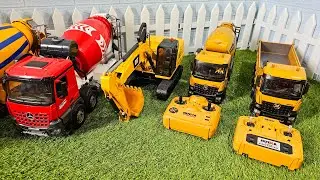 Rc truck konstruksi, truk molen, dump truck, excavator, trailer, mixer truck