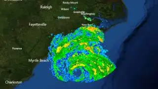 Hurricane Arthur - Radar imagery of approach from Wilmington, NC, July 3