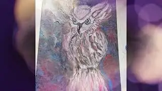 My First Owl on Canvas with Texture Paste Step by Step Tutorial