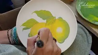 Hand-Painted Lemon Decorations on Ceramic - DIY Art Tutorial