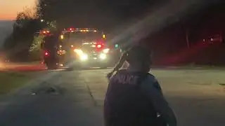 Fire video 4 - fire trucks line Lexington Ave near Richardson drive