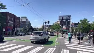 Traffic signal operation with bicycle signals in Porter Square