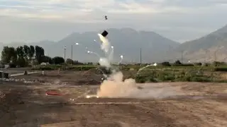 Blowing Up A Bucket With Fireworks