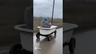 Дрифтит на ванне ИИ Видео Sora 2 #ai #memes #sora #sora2 #ии #бабушки #shorts