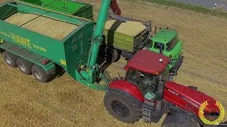 2 X L60 / 2 X Case Magnum + HAWE ÜLW / 5 X Claas Lexion 580 / Getreideernte 2018