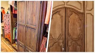 75 Medium Tone Wood Floor Closet With Distressed Cabinets Design Ideas You'll Love 🔴