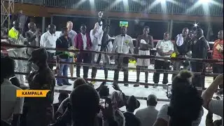 Light welterweight boxing fight -  Ugandan Litibu Muwonge edges Tanzanian Albano Clement