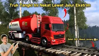 Mod Truk Hino 500 Muatan Pertamina di Jalur Ekstrim! | ETS2 Indonesia Realistis