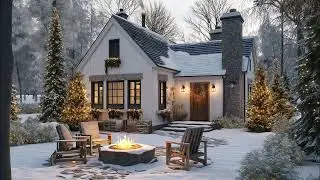 New Year Winter Jazz ❄️ Cozy Fireplace Vibes in a Quiet Snowy Night