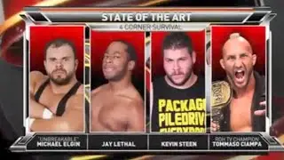Michael Elgin vs. Jay Lethal vs. Kevin Steen vs. Tommaso Ciampa - ROH STATE OF THE ARK 02.08.2014