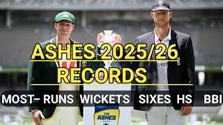 Ashes 2025/26 Records #ashes #stevesmith #joeroot #travishead #benstokes #mitchellstarc #jofraarcher