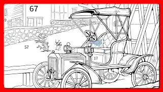 Color by Number Antique Car Snowy Day Calm Color app #coloringbook