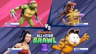 Raphael VS Angry Beavers & Azula & GARFIELD - Nickelodeon All-Star Brawl 2