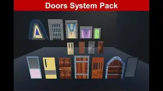 Doors System Pack Trailer for Unity (Low Poly Interactive Doors) (Slide + Rotate + Up/Down + Sensor)
