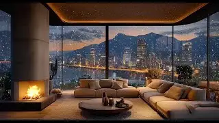 Cozy Fireplace Ambience ❄️ Snowy Night | Deep Relaxation 4K (3 Hours)