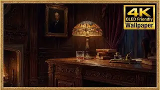 4K TV Art - Tiffany Lamp Study - Elegant Atmosphere