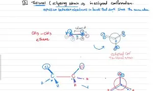 Types of strains | angle strain | steric strain and torsional strain شرح بالعربي