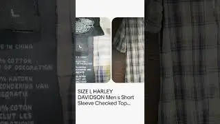 SIZE L HARLEY DAVIDSON Men's Short Sleeve Checked Top INVPV215