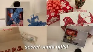 secret santa gifts packing + wrapping! (✿◠‿◠)