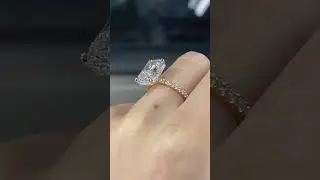 4ct Radiant Diamond Two Tone Engagement Ring - 