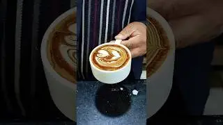 how to make tulip design latte art practice daily basis #coffeedecoration #coffee #latteart