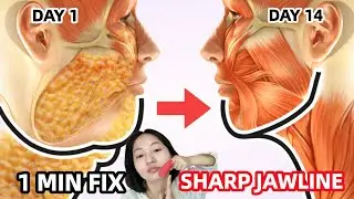 Двойной подбородок? Попробуйте этот 1-минутный массаж челюсти 😍😍