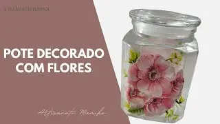 Pote decorado  com flor